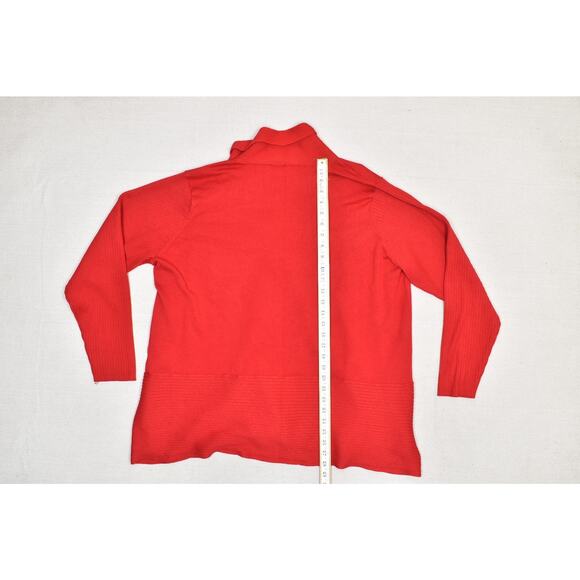 NEW Avenue Women's Plus Size 26/28 Red Long Sleeve Draped Cardigan New W/ Tags - Picture 5 of 8